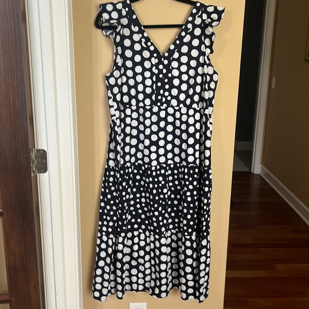 Loft sleeveless navy dress
